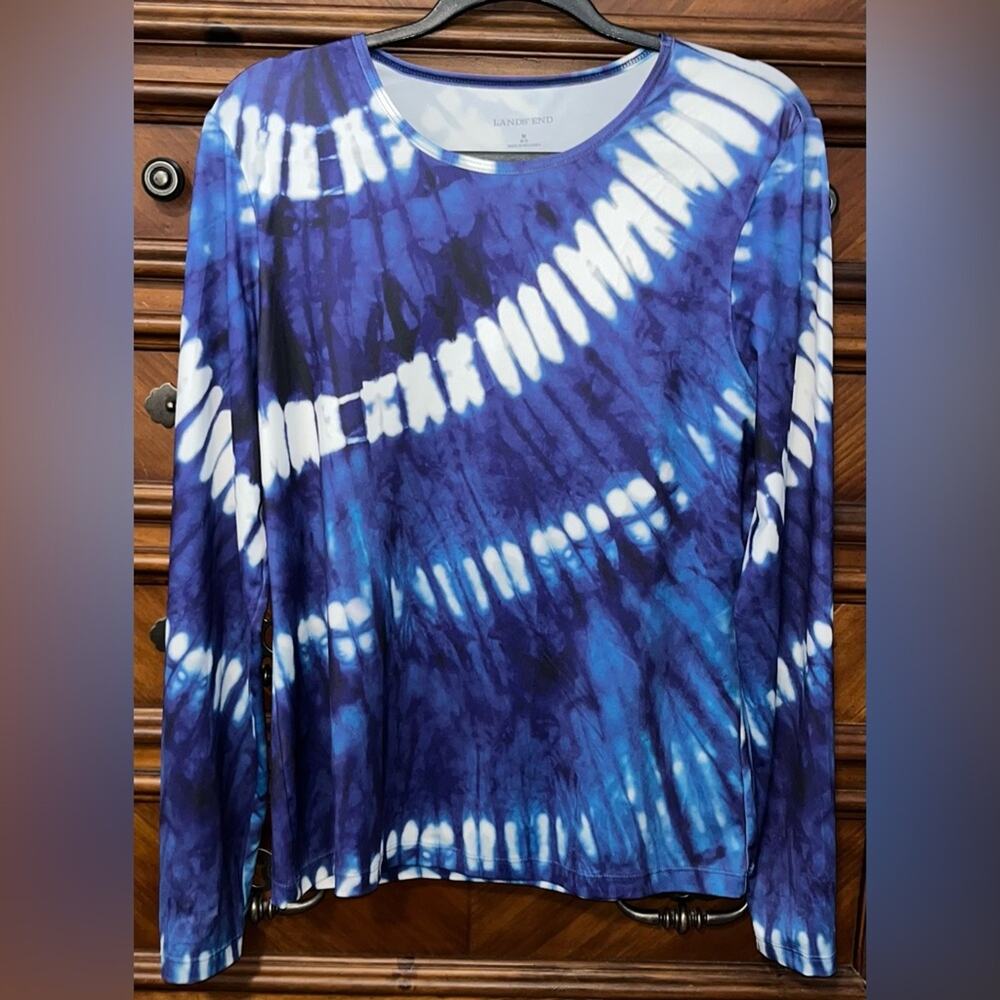 NWOT! Lands End Tie Dye Long Sleeve Swim Tee Rash Guard UPF50